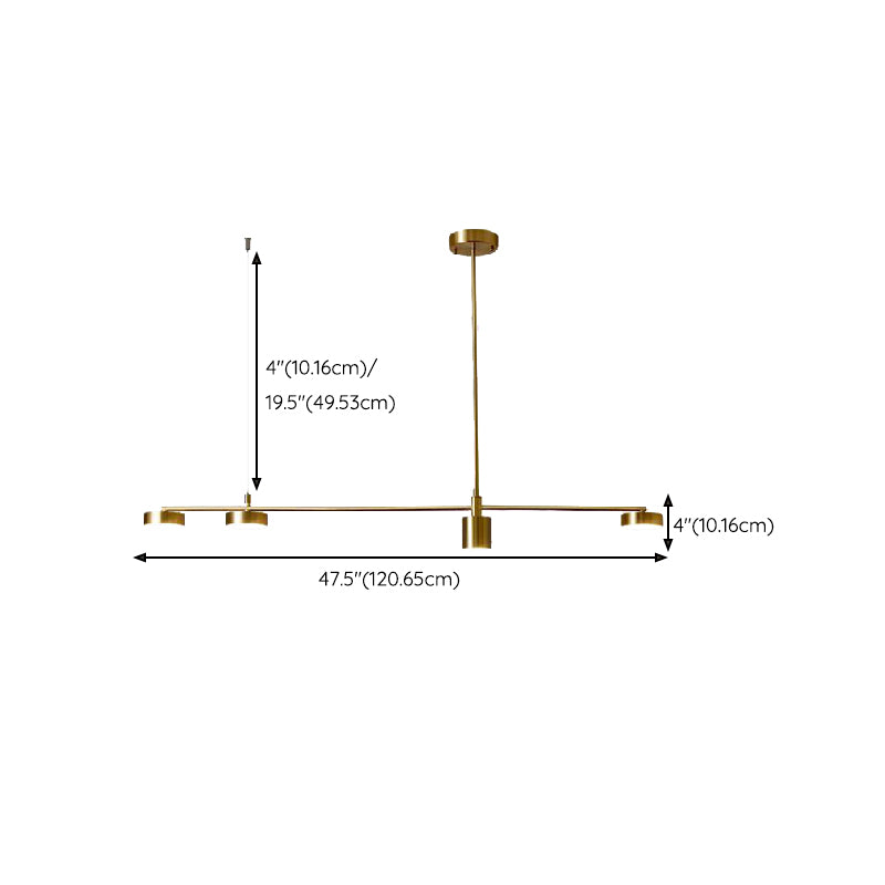 4/5-Light Modernism Golden Ceiling Light Metal Unique Kitchen Island Lighting
