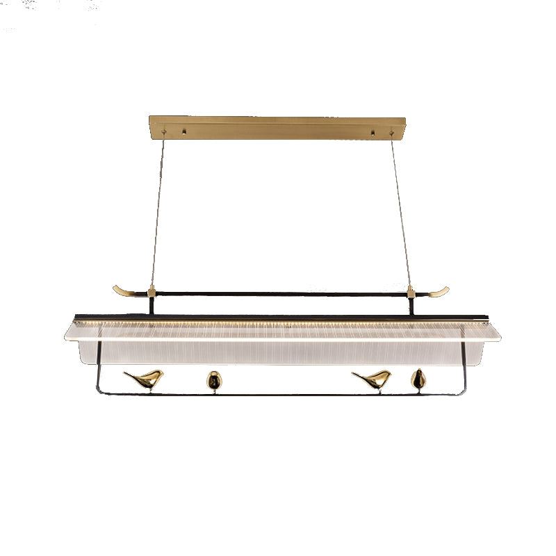 Single Modernism Golden Ceiling Light Acrylic Unique Kitchen Island Lighting