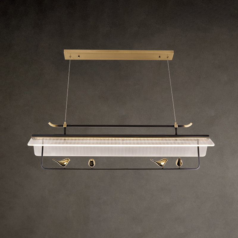 Single Modernism Golden Ceiling Light Acrylic Unique Kitchen Island Lighting