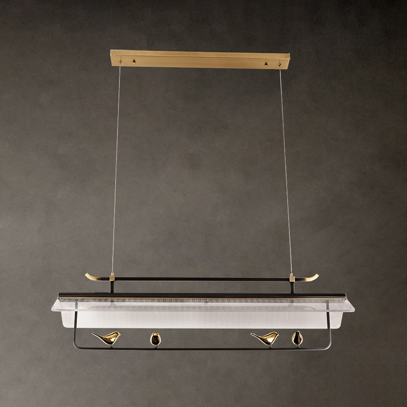 Single Modernism Golden Ceiling Light Acrylic Unique Kitchen Island Lighting