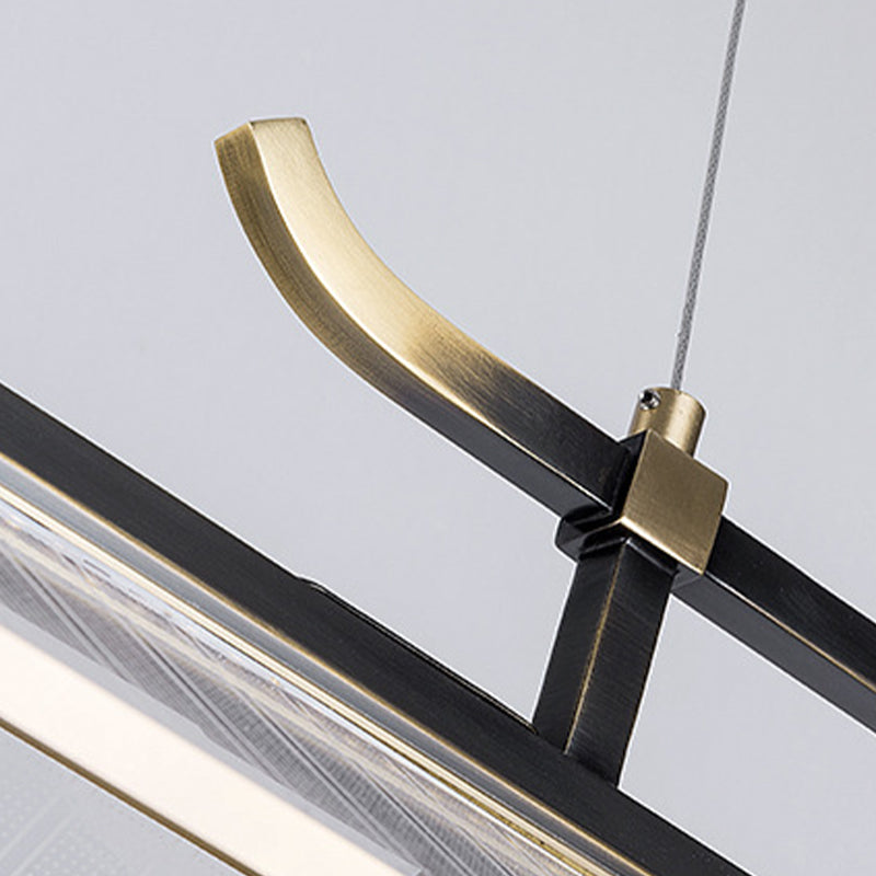 Single Modernism Golden Ceiling Light Acrylic Unique Kitchen Island Lighting