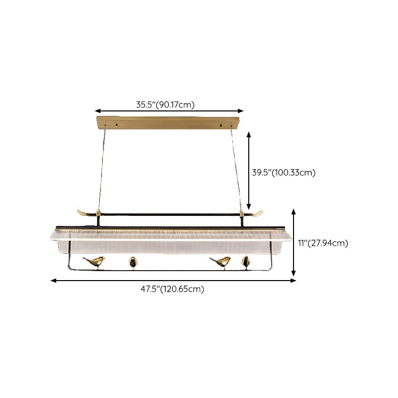 Single Modernism Golden Ceiling Light Acrylic Unique Kitchen Island Lighting