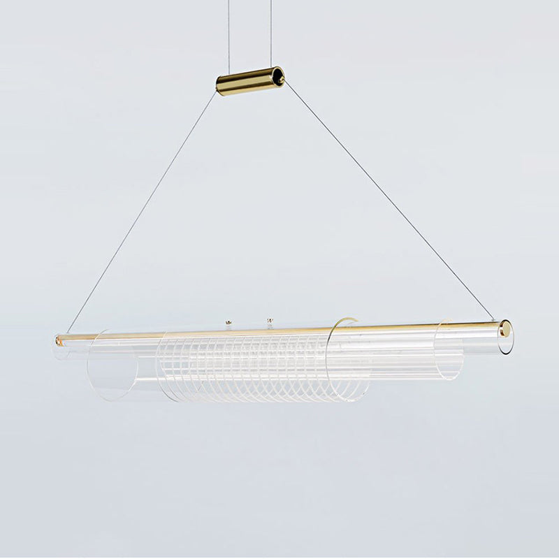 Single Modernism Golden Ceiling Light Acrylic Kitchen Island Lighting for Bedroom