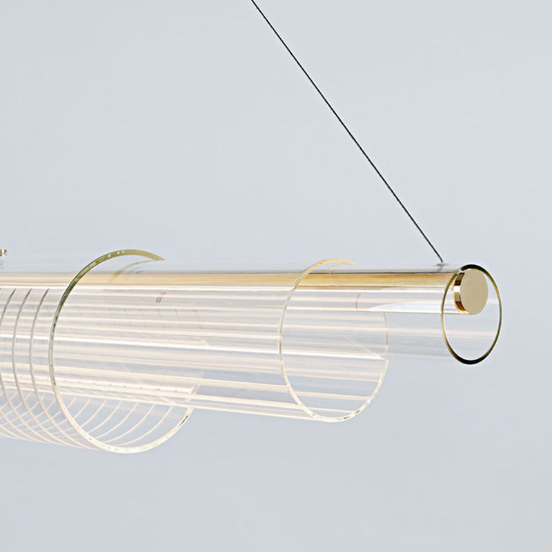Single Modernism Golden Ceiling Light Acrylic Kitchen Island Lighting for Bedroom