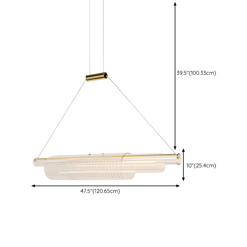 Single Modernism Golden Ceiling Light Acrylic Kitchen Island Lighting for Bedroom