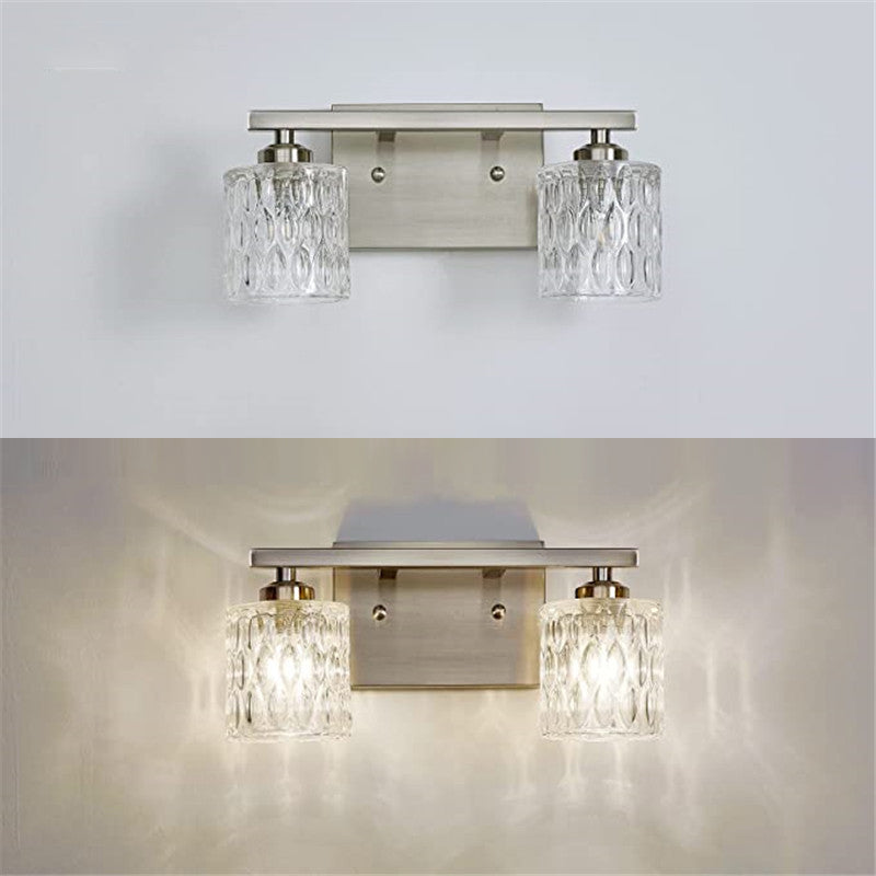 Modern Sliver Bath Vanity Lighting Glass Shaded Light for Bathroom