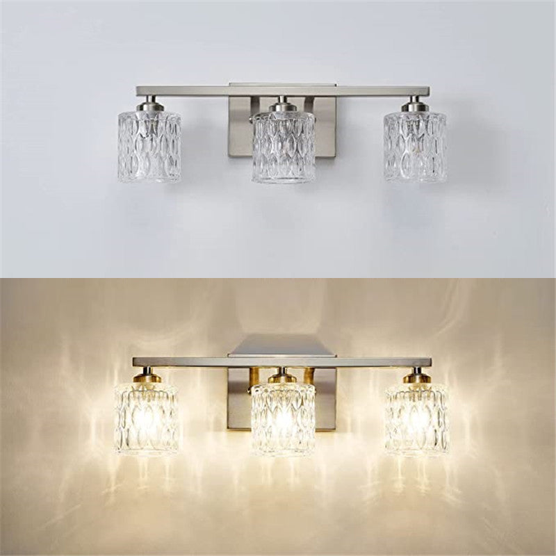 Modern Sliver Bath Vanity Lighting Glass Shaded Light for Bathroom