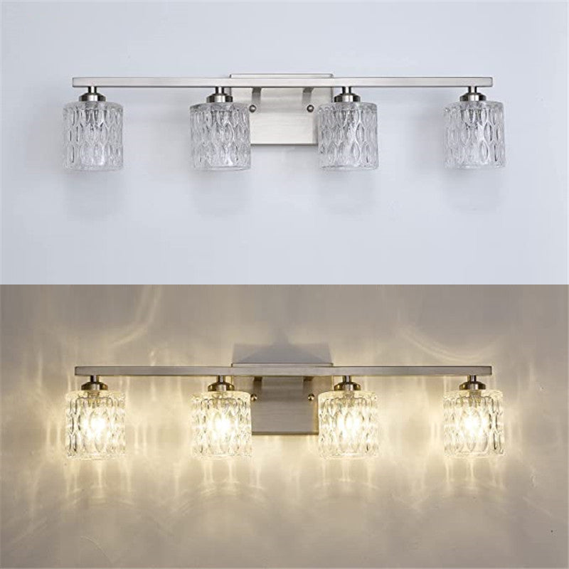 Modern Sliver Bath Vanity Lighting Glass Shaded Light for Bathroom