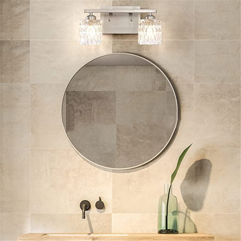 Modern Sliver Bath Vanity Lighting Glass Shaded Light for Bathroom