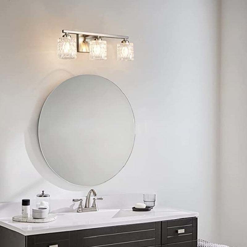 Modern Sliver Bath Vanity Lighting Glass Shaded Light for Bathroom