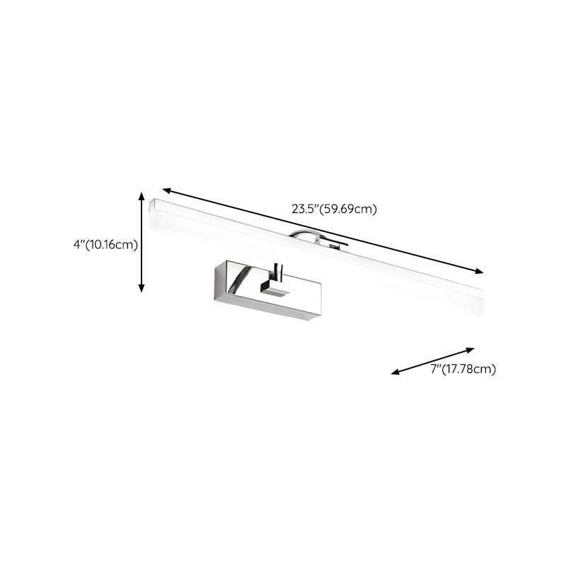 Modern Mirror Front Light LED Vanity Light with Acrylic Shade for Bathroom