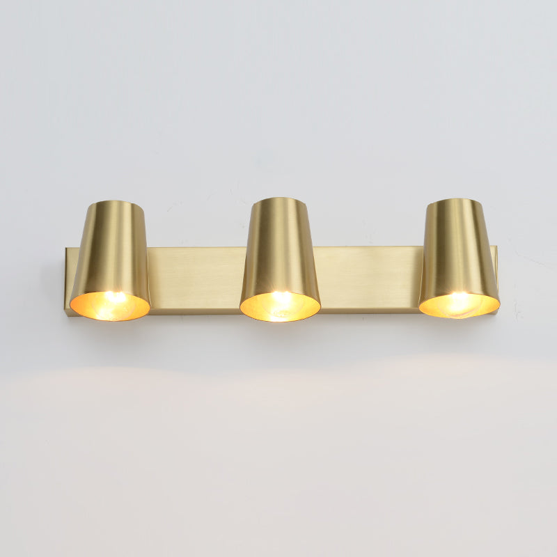Modern Mirror Front Light Gold Vanity Light with Metal Shade for Bathroom
