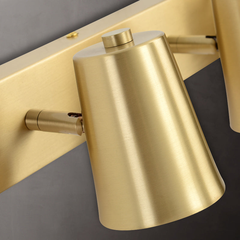 Modern Mirror Front Light Gold Vanity Light with Metal Shade for Bathroom