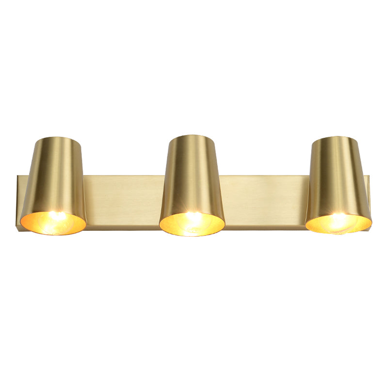 Modern Mirror Front Light Gold Vanity Light with Metal Shade for Bathroom
