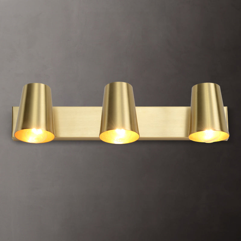 Modern Mirror Front Light Gold Vanity Light with Metal Shade for Bathroom
