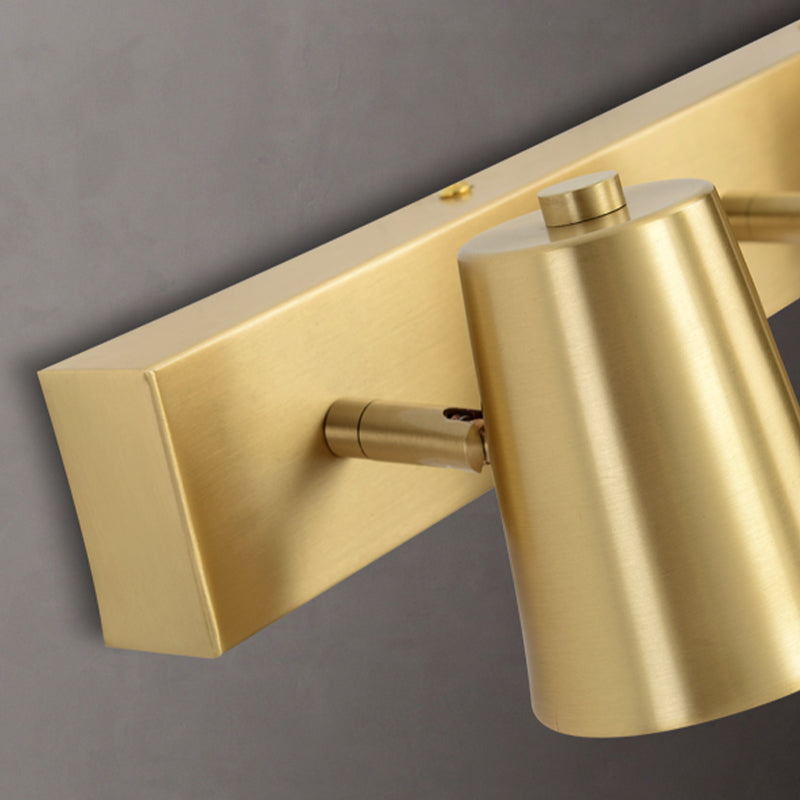 Modern Mirror Front Light Gold Vanity Light with Metal Shade for Bathroom