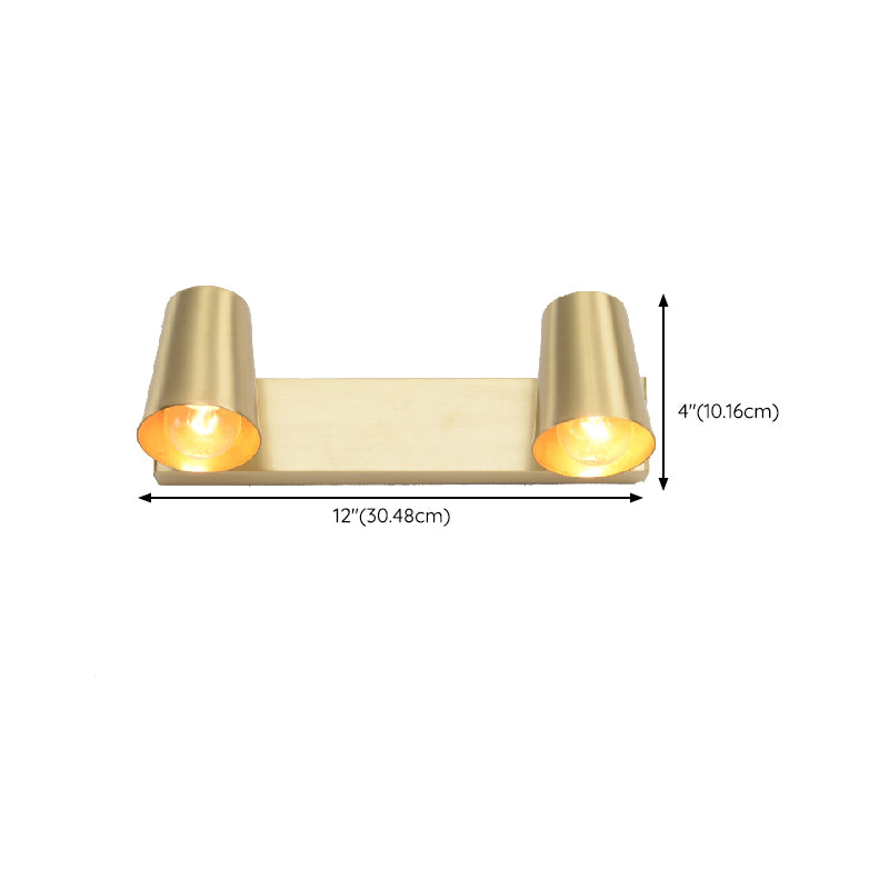 Modern Mirror Front Light Gold Vanity Light with Metal Shade for Bathroom