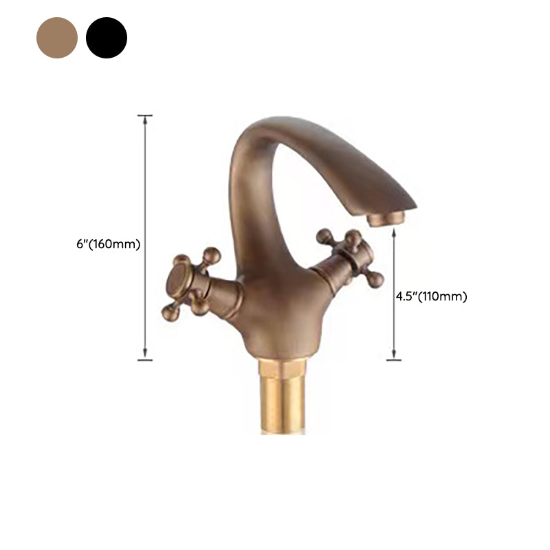 Glam Centerset Faucet 1 Hole Sink Faucet with 2 Cross Handles