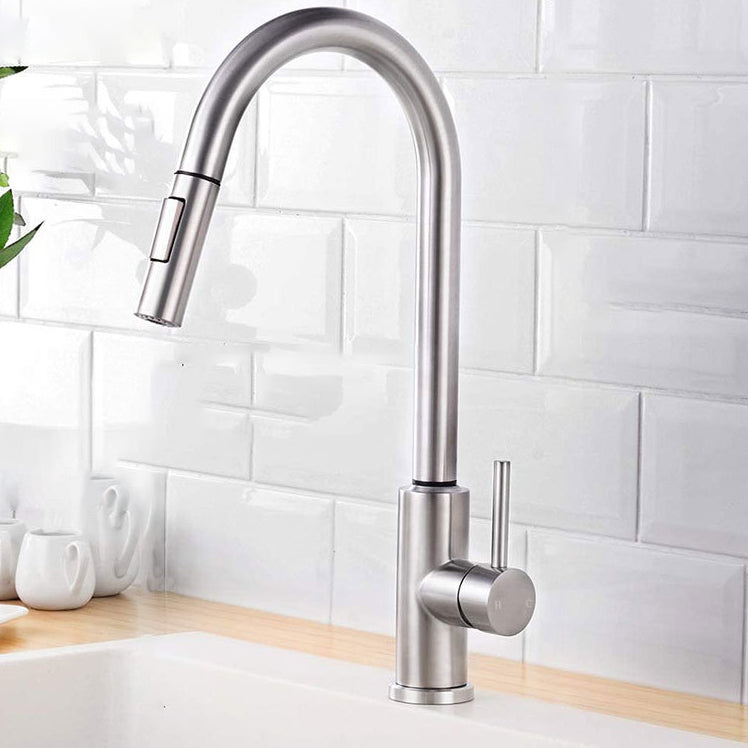 Pull Down Sprayer Kitchen Faucet Touch Sensor 304 Stainless Steel High Arc Kitchen Faucet