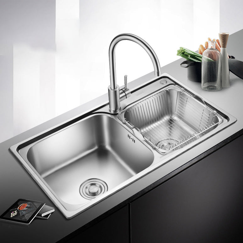 Stainless Steel Double Sink Kitchen Sink 2 Holes Drop-In Sink