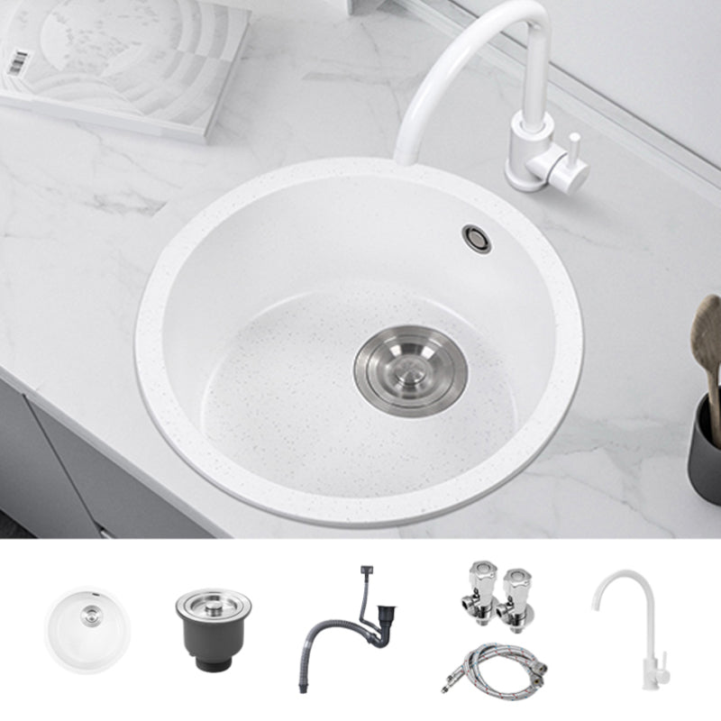 Single Bowl Kitchen Sink Modern Quartz Kitchen Sink with Round Shape