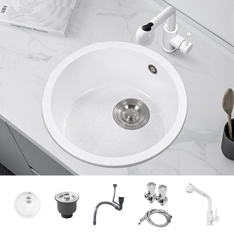 Single Bowl Kitchen Sink Modern Quartz Kitchen Sink with Round Shape