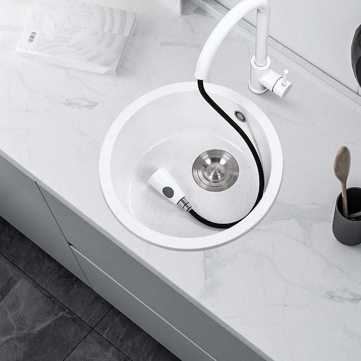 Single Bowl Kitchen Sink Modern Quartz Kitchen Sink with Round Shape