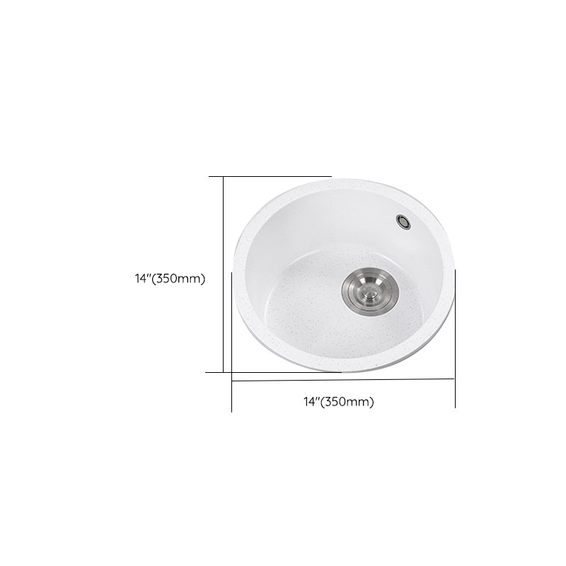 Single Bowl Kitchen Sink Modern Quartz Kitchen Sink with Round Shape