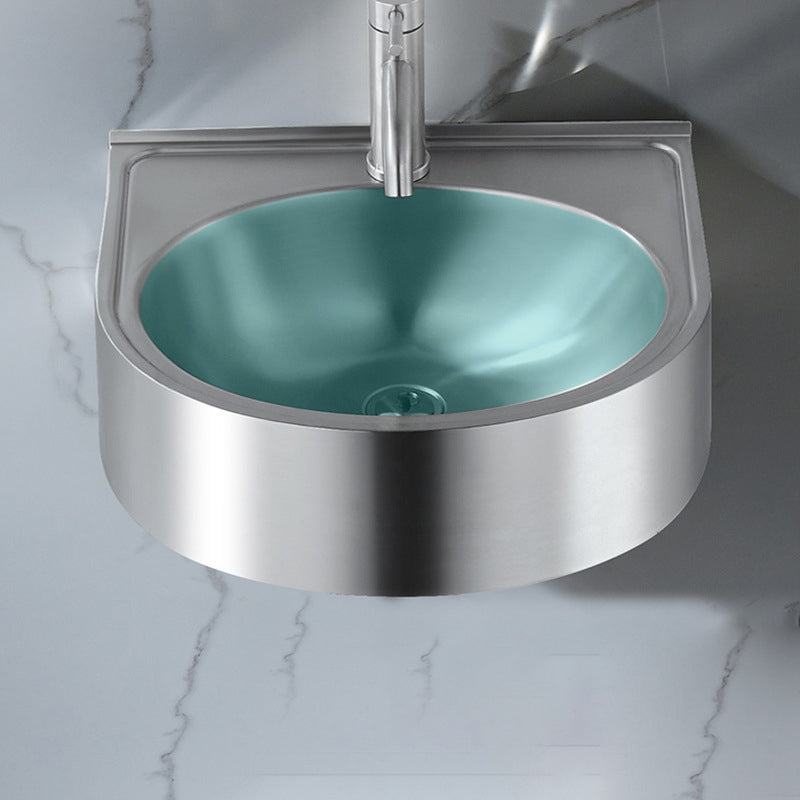 Modern Vessel Bathroom Sink Metal U-Shaped Wall Mount Bathroom Sink(Not Including Faucet)