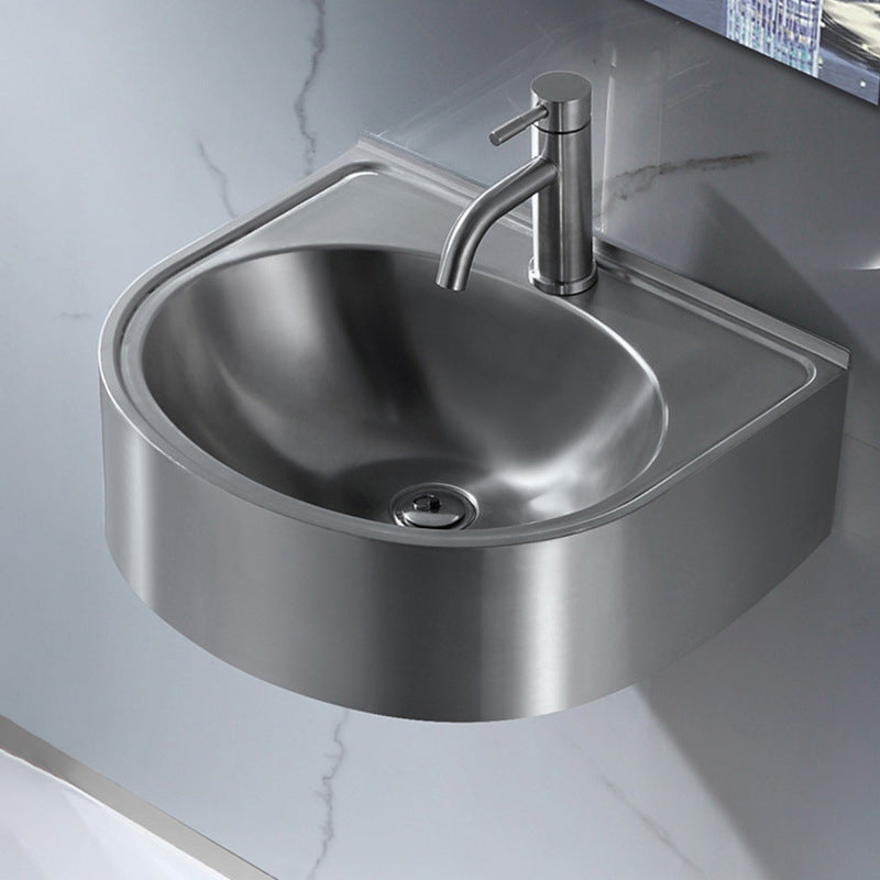 Modern Vessel Bathroom Sink Metal U-Shaped Wall Mount Bathroom Sink(Not Including Faucet)