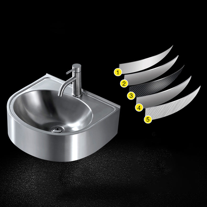 Modern Vessel Bathroom Sink Metal U-Shaped Wall Mount Bathroom Sink(Not Including Faucet)
