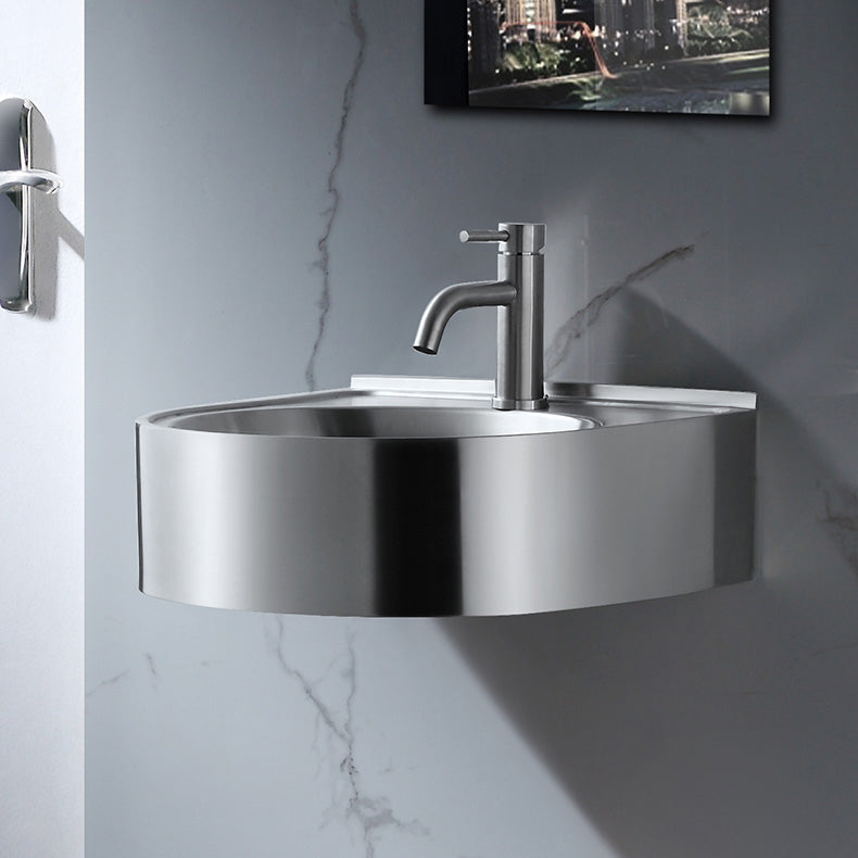 Modern Vessel Bathroom Sink Metal U-Shaped Wall Mount Bathroom Sink(Not Including Faucet)