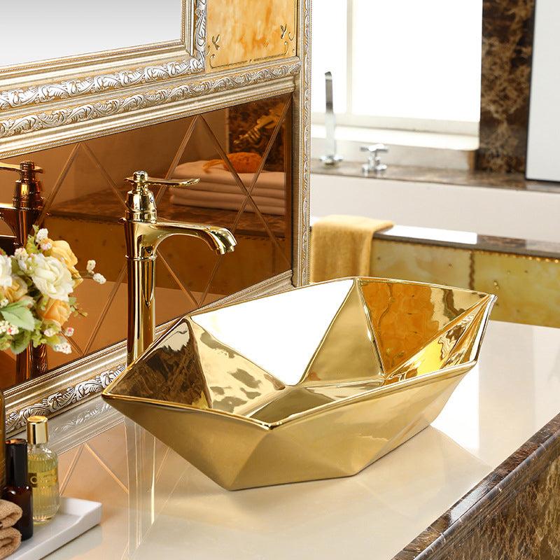 Modern Vessel Lavatory Sink Metal Specialty with Faucet Basin Sink