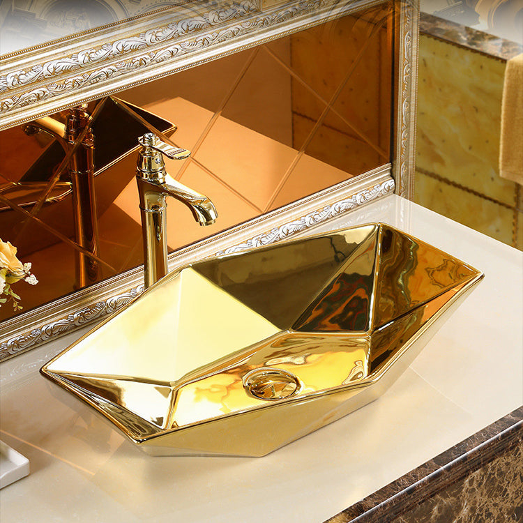 Modern Vessel Lavatory Sink Metal Specialty with Faucet Basin Sink