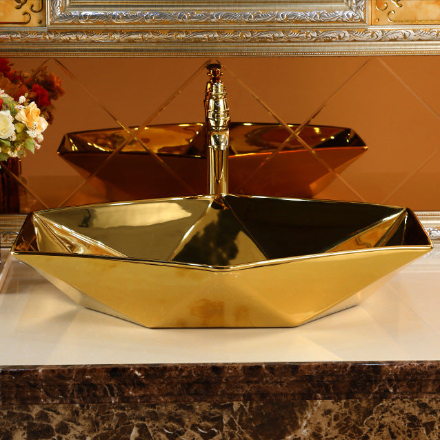 Modern Vessel Lavatory Sink Metal Specialty with Faucet Basin Sink