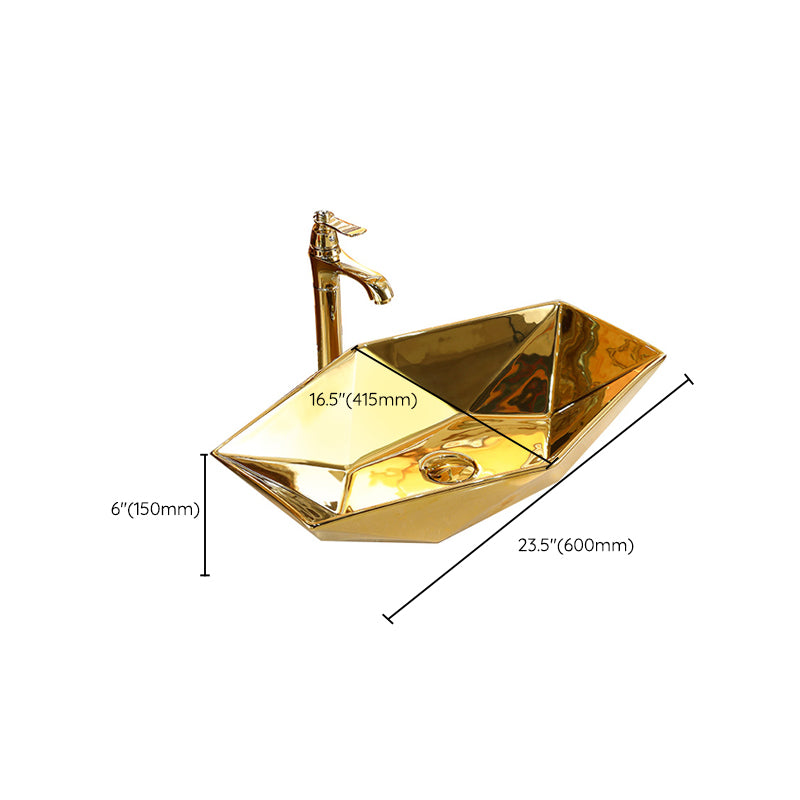 Modern Vessel Lavatory Sink Metal Specialty with Faucet Basin Sink