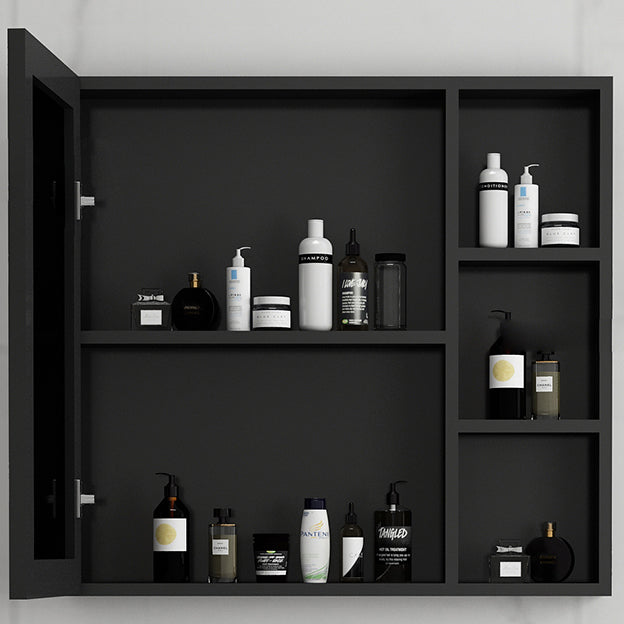 Black Bath Vanity Single Sink Metal Frame Mirror Vanity with Soft Close Door