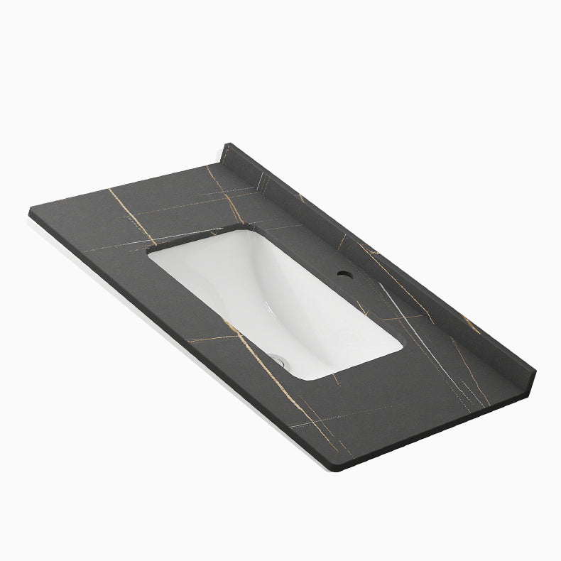 Black Bath Vanity Single Sink Metal Frame Mirror Vanity with Soft Close Door