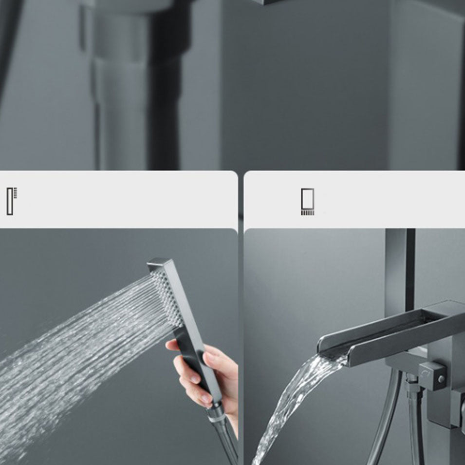 Floor Mounted Metal Freestanding Tub Filler Single Handle Waterfall Freestanding Faucet