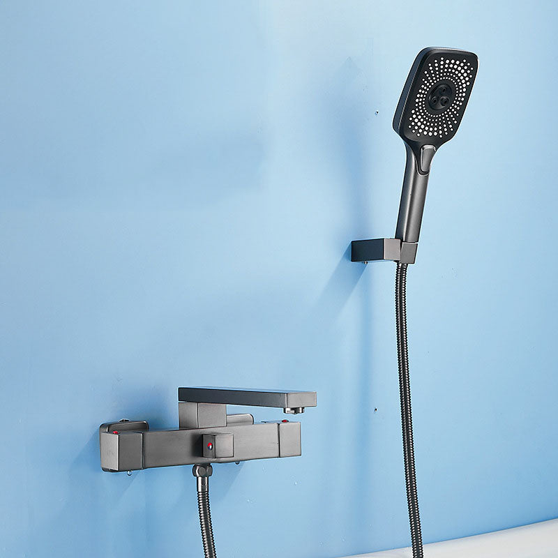 Wall Mounted MetalTub Filler Double Handles Wall Mounted Faucet