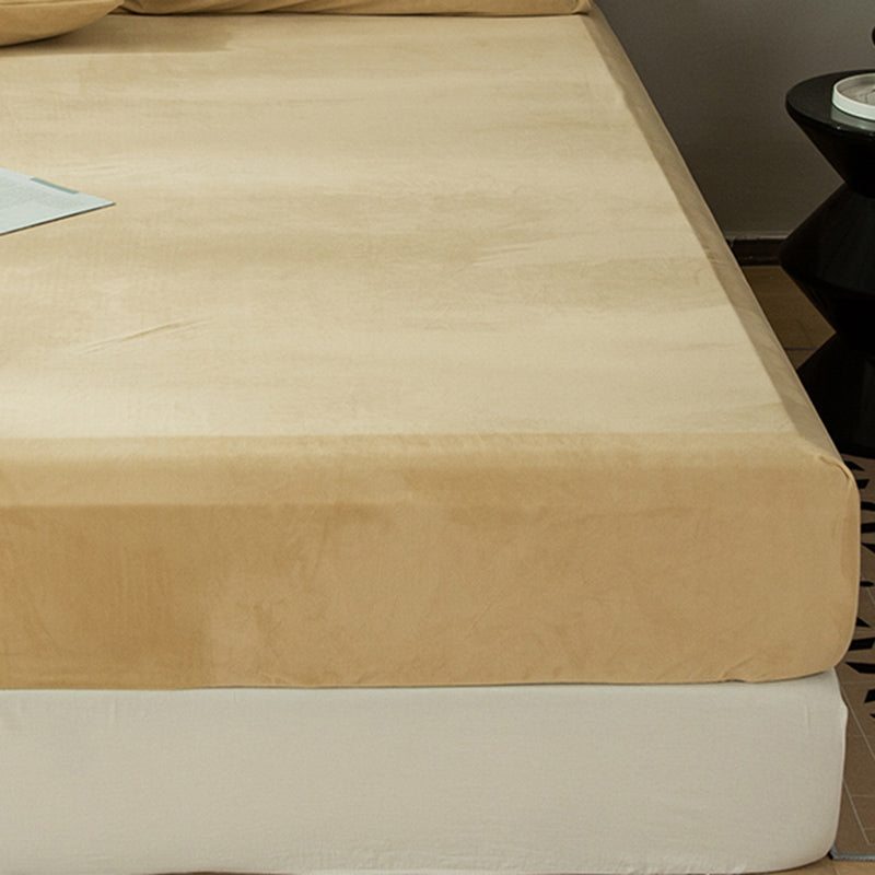 Solid Color Bed Sheet Non-Pilling Fade Resistant Polyester Bed Sheet