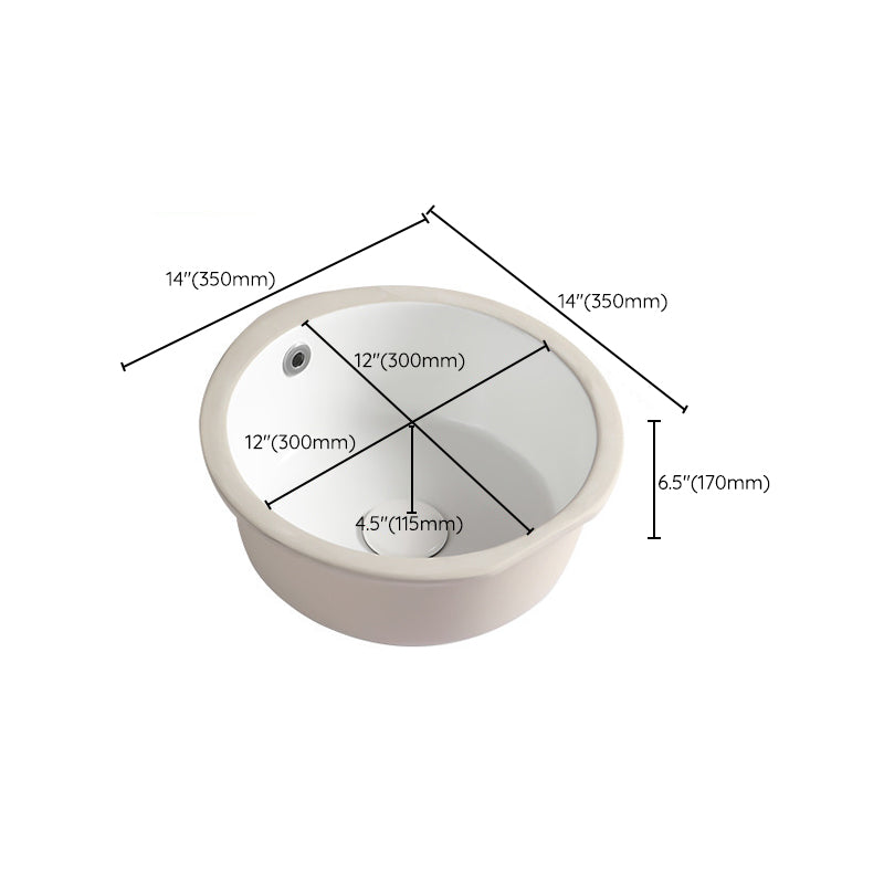 Modern Single Bowl Kitchen Sink Quartz Kitchen Sink with Round Shape