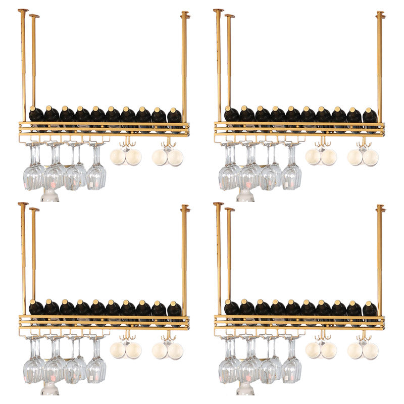 Hanging Wine Rack Metal Wine Bottle & Glass Rack for Dining Room