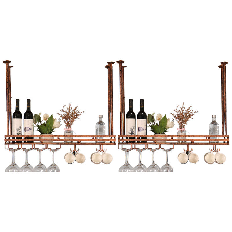 Hanging Wine Rack Metal Wine Bottle & Glass Rack for Dining Room