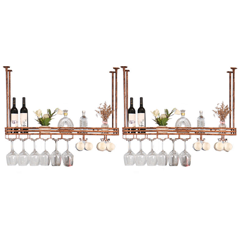 Hanging Wine Rack Metal Wine Bottle & Glass Rack for Dining Room