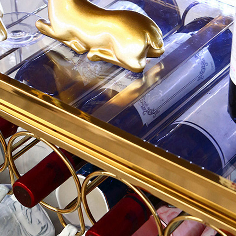 Glam Style Hanging Wine Rack Metal Wine Bottle & Glass Rack for Bar