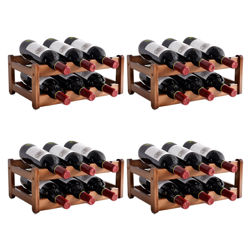Modern Countertop Wine Rack Wood Wine Bottle Rack for Living Room