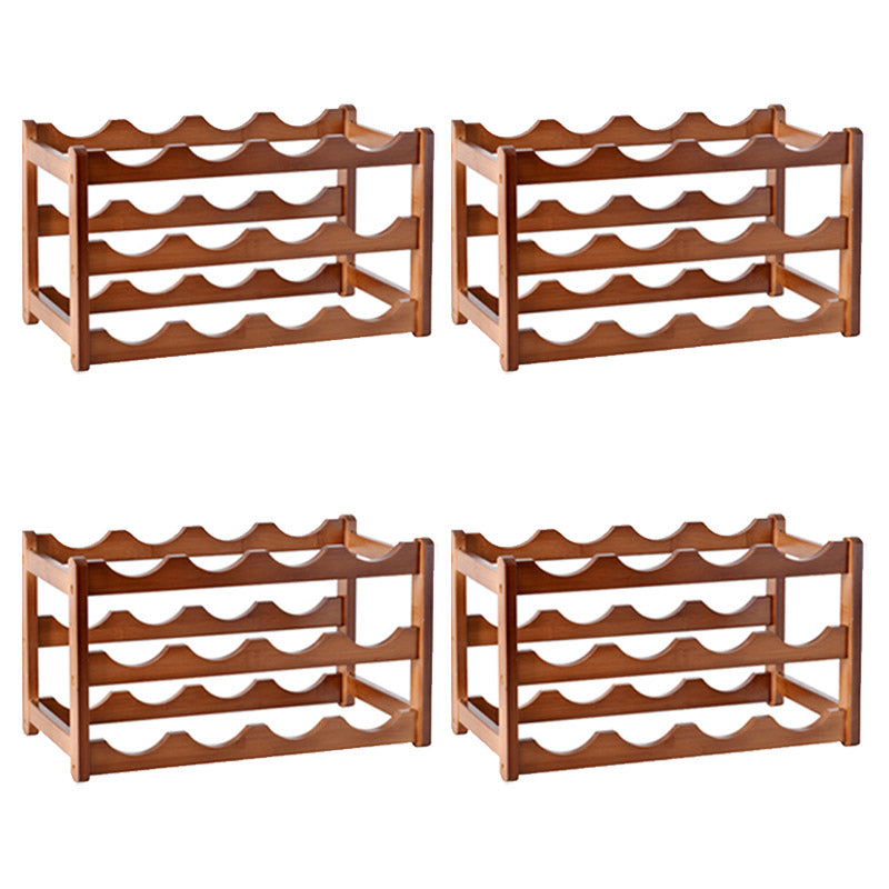 Modern Countertop Wine Rack Wood Wine Bottle Rack for Living Room