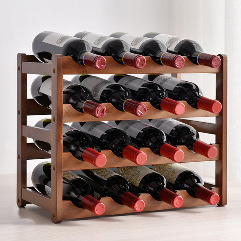 Modern Countertop Wine Rack Wood Wine Bottle Rack for Living Room