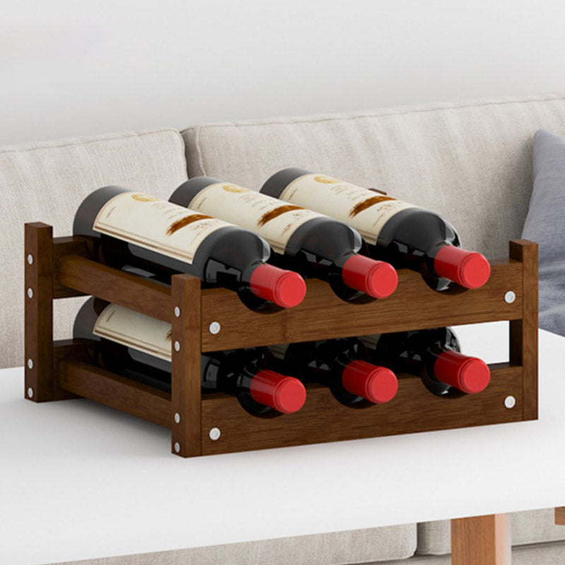 Solid Wood Wine Rack Countertop Wine Bottle Rack for Living Room